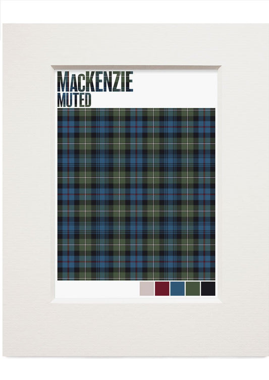 MacKenzie Muted tartan – small mounted print