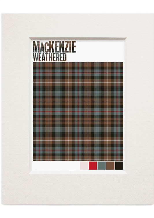 MacKenzie Weathered tartan – small mounted print