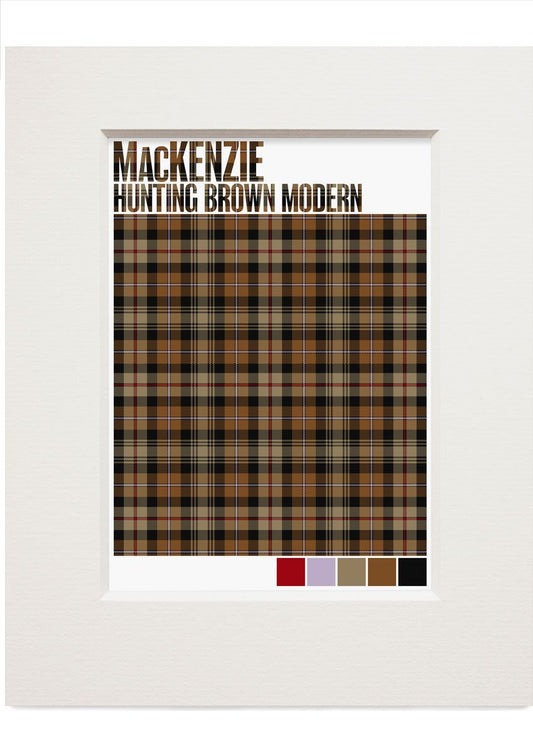 MacKenzie Hunting Brown Modern tartan – small mounted print