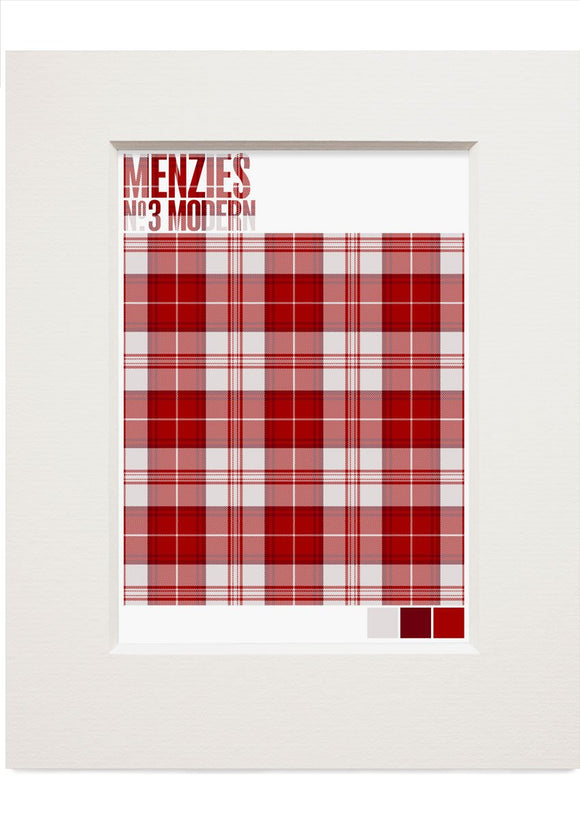 Menzies #3 Modern tartan – small mounted print