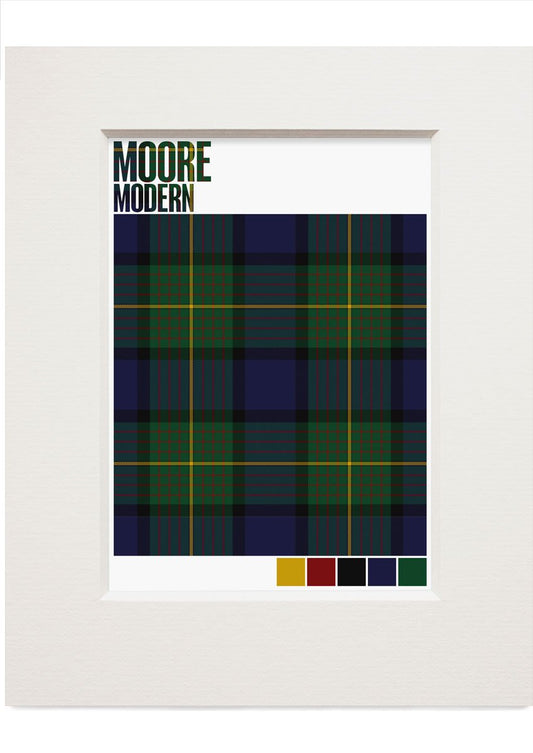 Moore Modern tartan – small mounted print