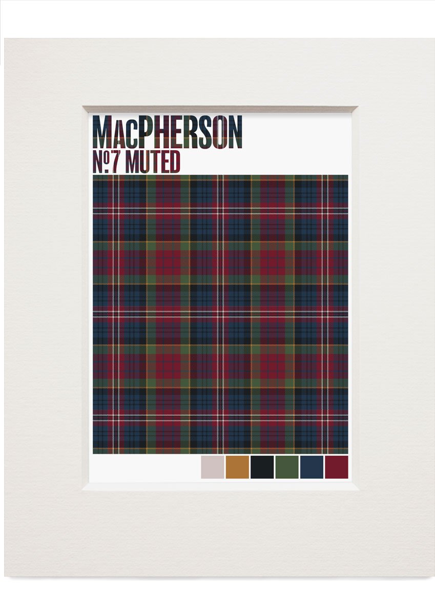 MacPherson #7 Muted tartan – small mounted print