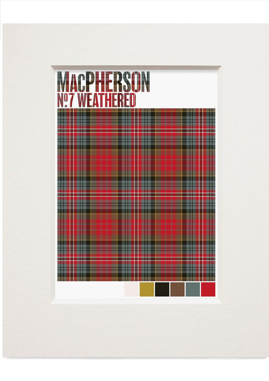 MacPherson #7 Weathered tartan – small mounted print