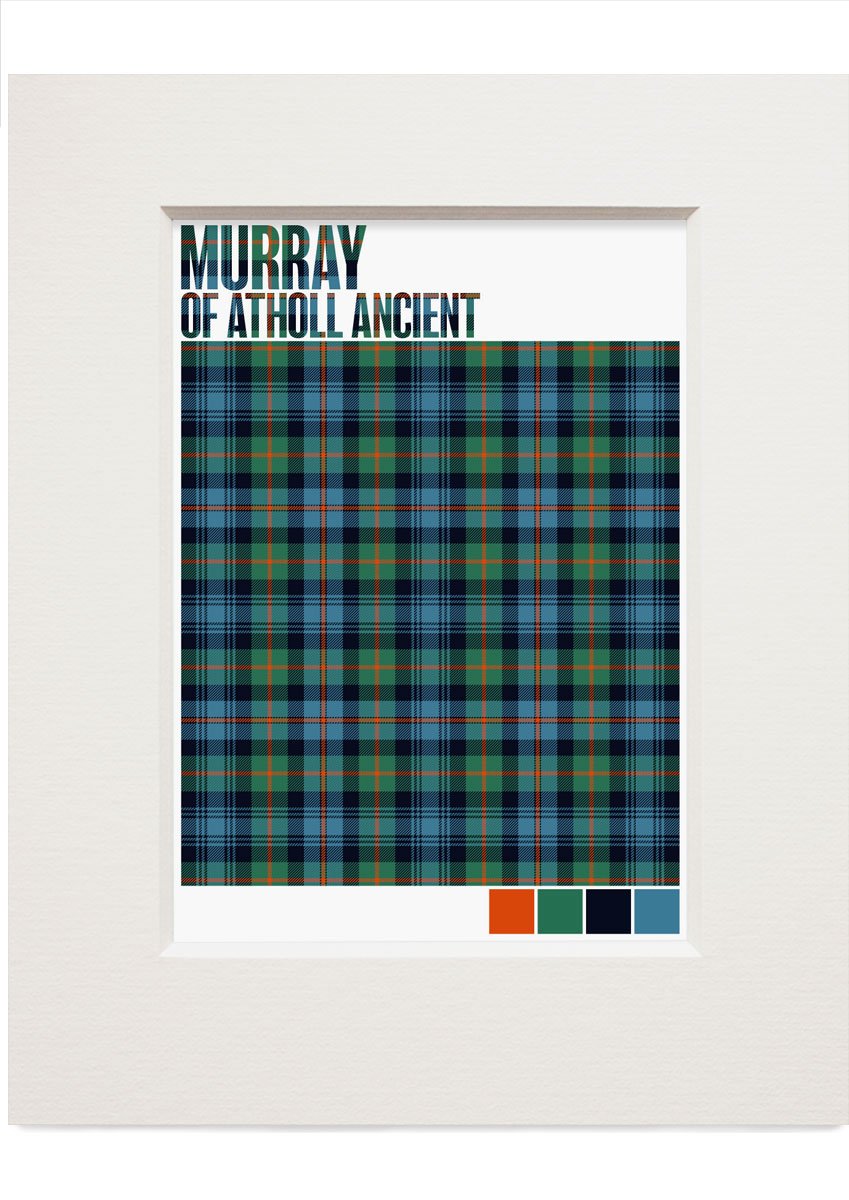 Murray of Atholl Ancient tartan – small mounted print
