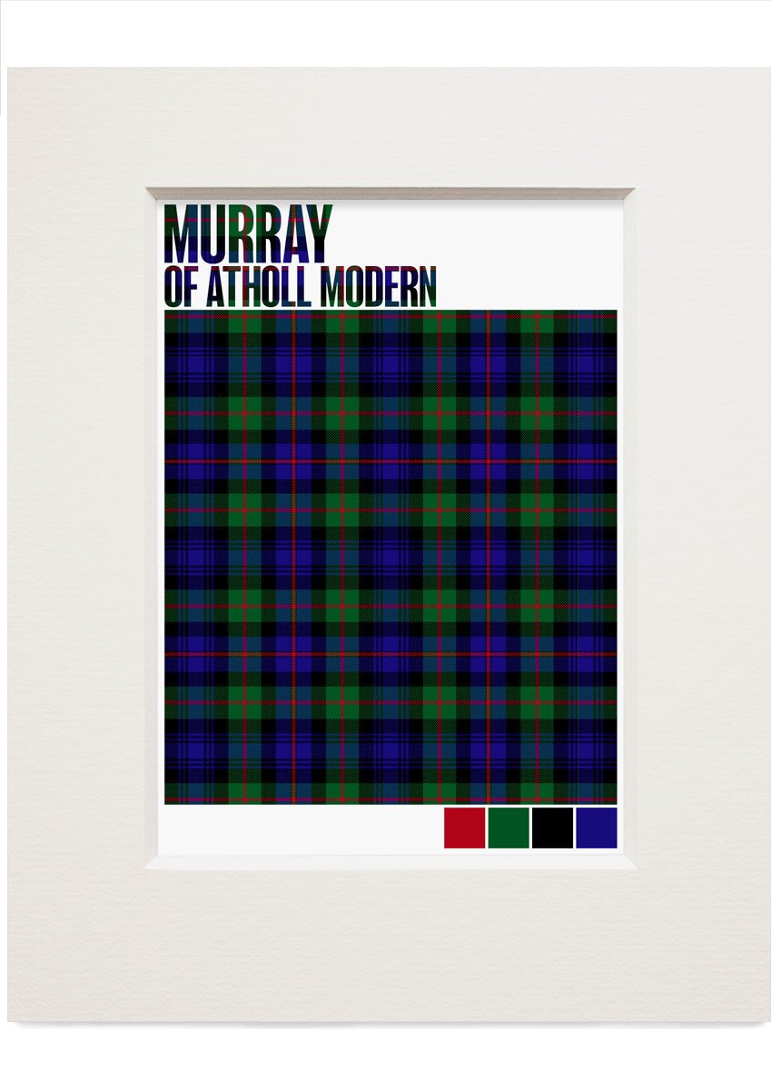 Murray of Atholl Modern tartan – small mounted print