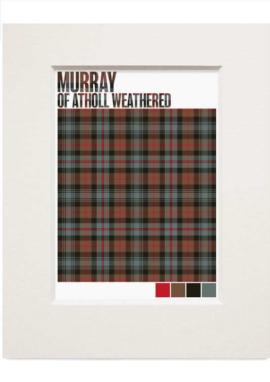 Murray of Atholl Weathered tartan – small mounted print