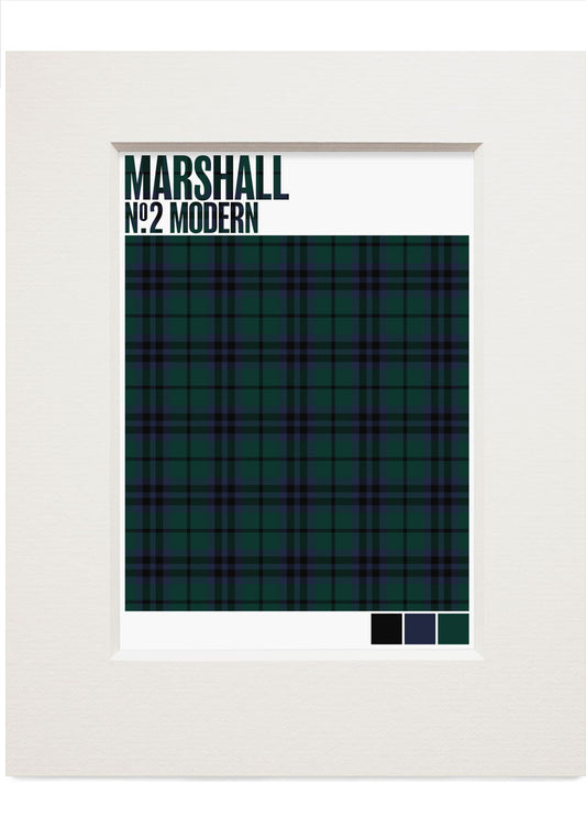 Marshall #2 Modern tartan – small mounted print