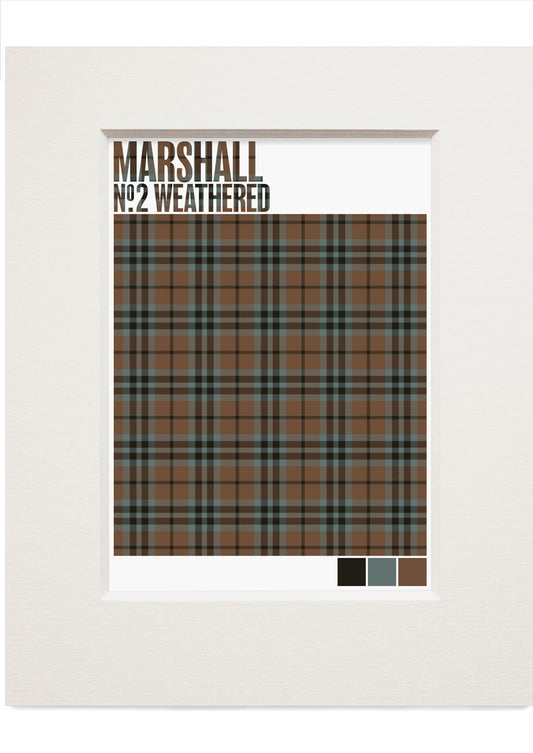 Marshall #2 Weathered tartan – small mounted print