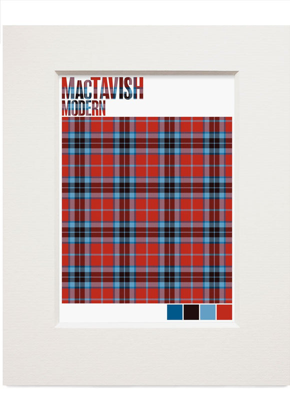 MacTavish Modern tartan – small mounted print
