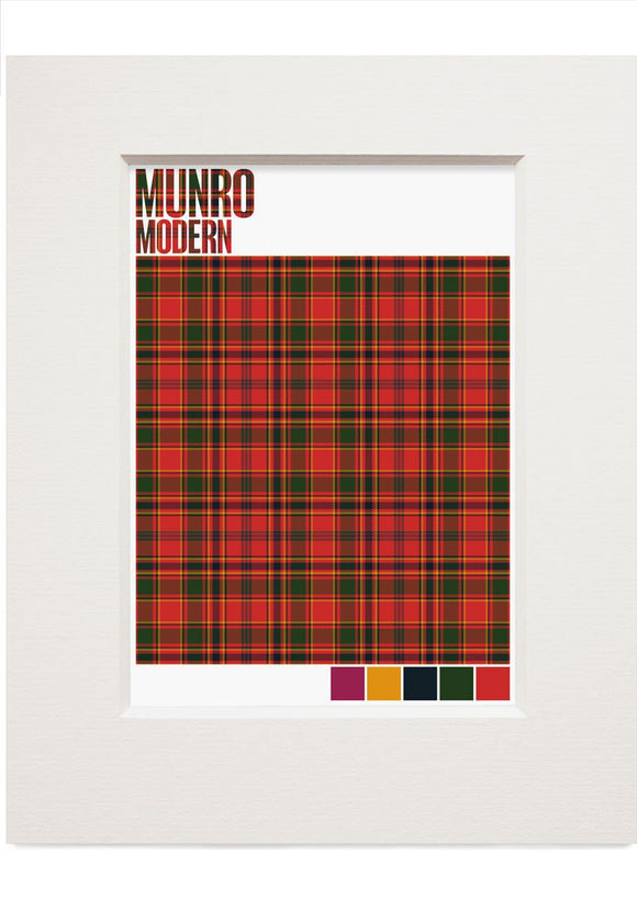 Munro Modern tartan – small mounted print