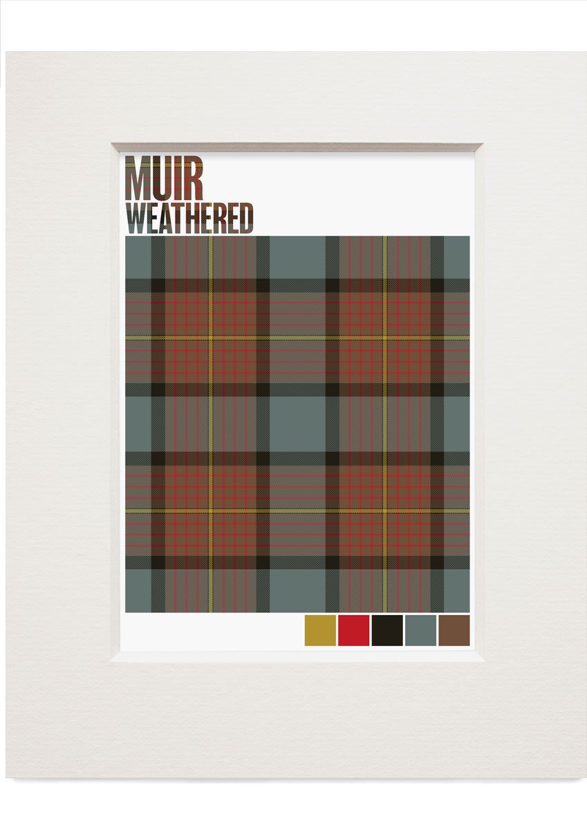 Muir Weathered tartan – small mounted print