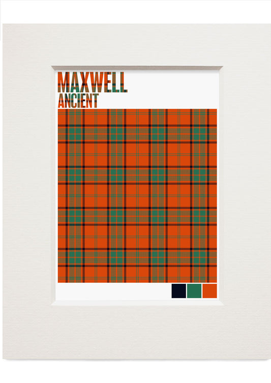 Maxwell Ancient tartan – small mounted print