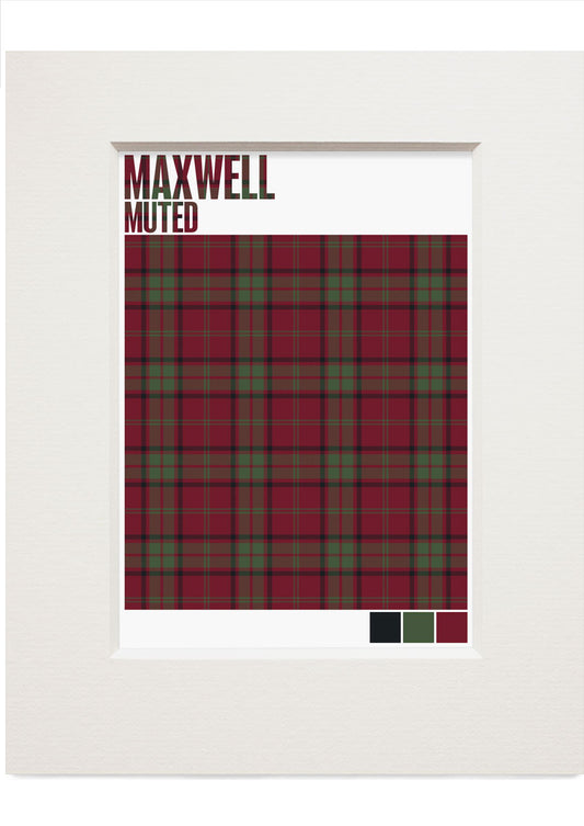 Maxwell Muted tartan – small mounted print