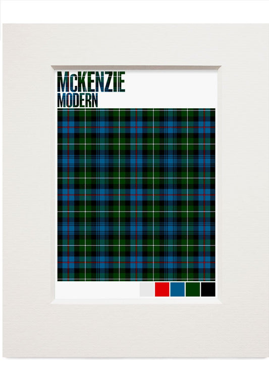 McKenzie Modern tartan – small mounted print