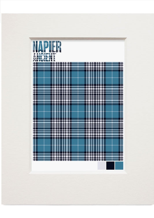 Napier Modern tartan – small mounted print