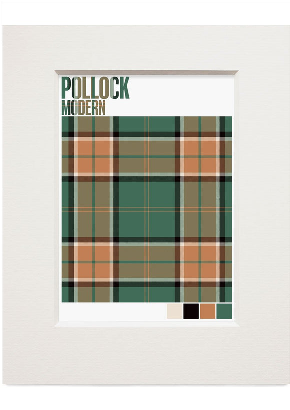 Pollock Modern tartan – small mounted print
