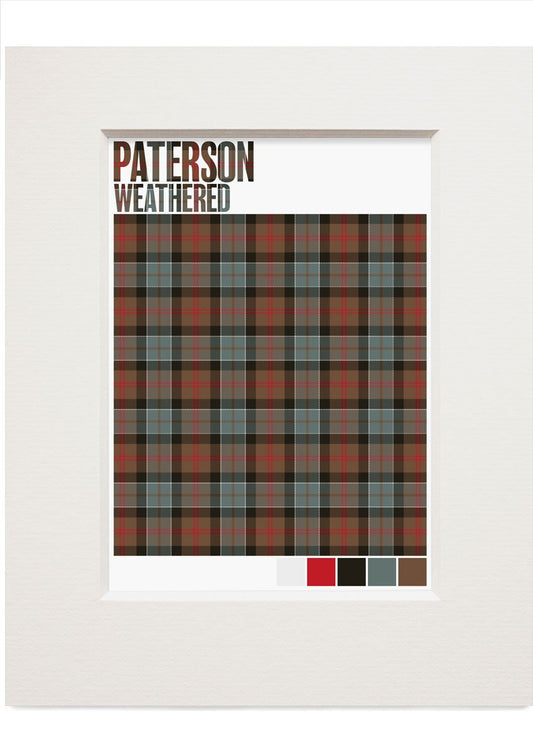 Paterson Weathered tartan – small mounted print
