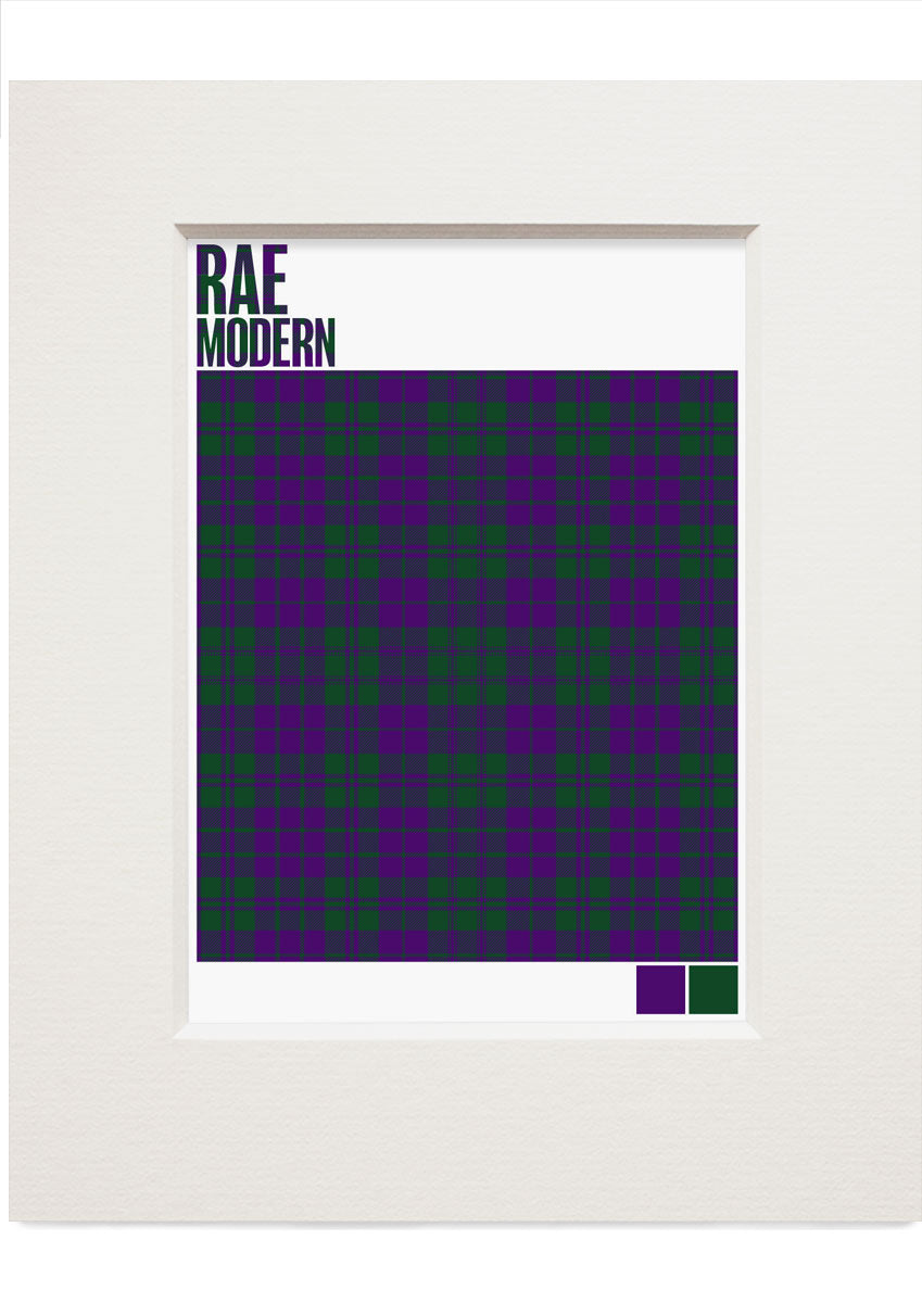 Rae Modern tartan – small mounted print