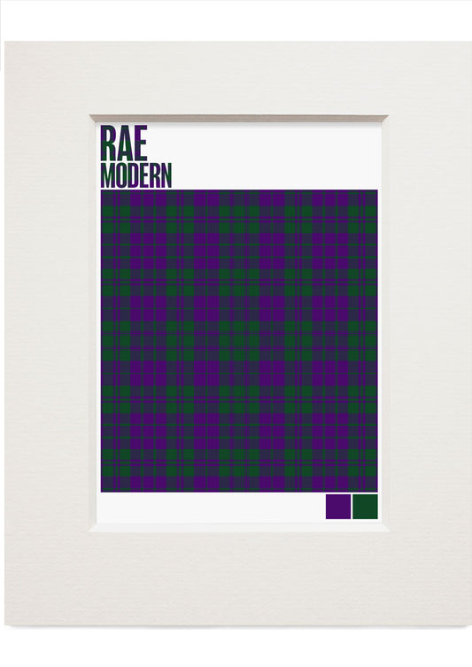 Rae Modern tartan – small mounted print