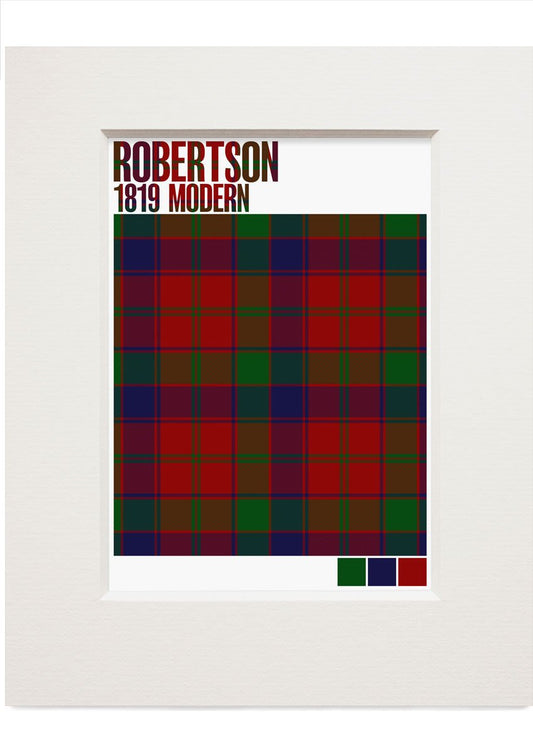 Robertson 1819 Modern tartan – small mounted print