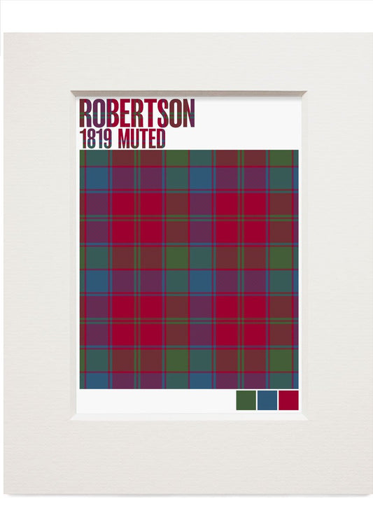 Robertson 1819 Muted tartan – small mounted print