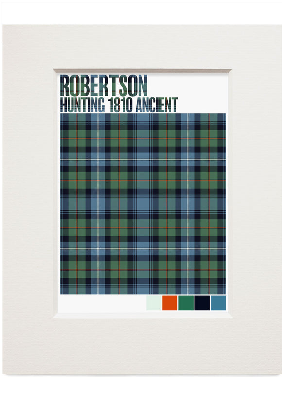 Robertson Hunting 1810 Ancient tartan – small mounted print