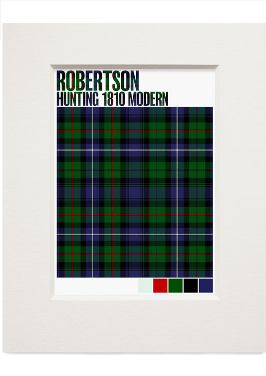 Robertson Hunting 1810 Modern tartan – small mounted print