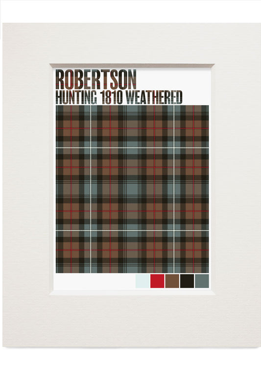 Robertson Hunting 1810 Weathered tartan – small mounted print
