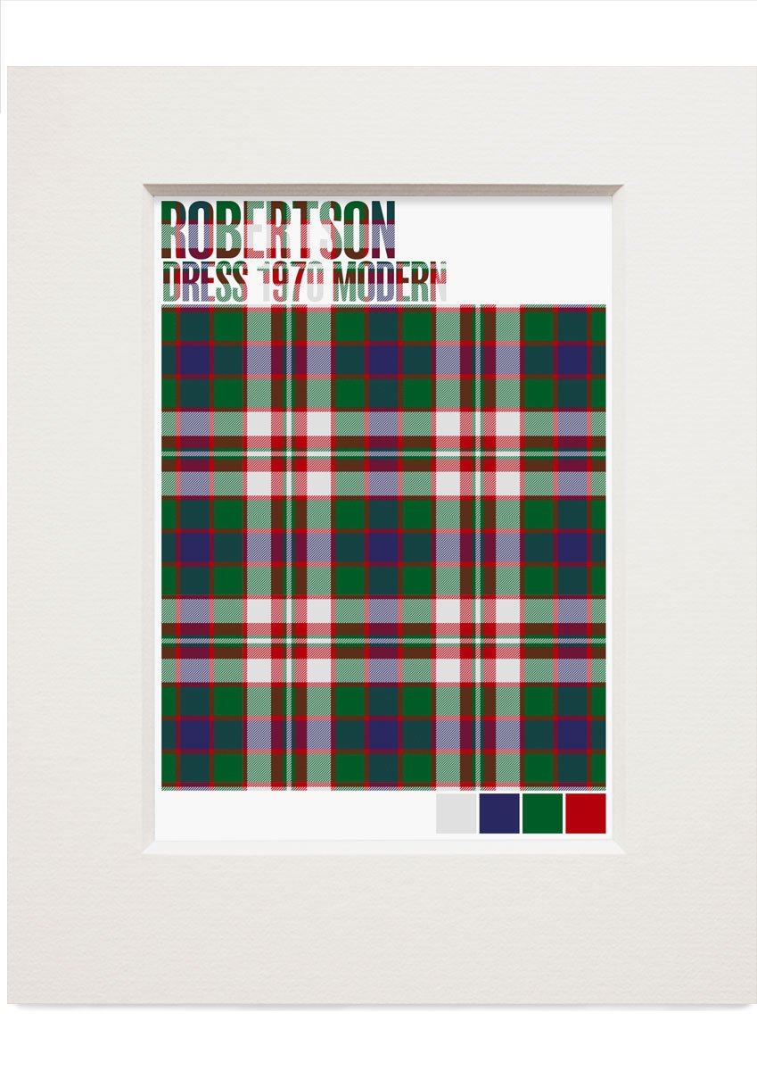 Robertson Dress 1970 Modern tartan – small mounted print
