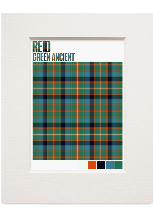 Reid Green Ancient tartan – small mounted print