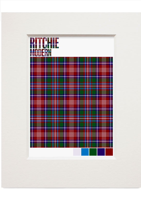 Ritchie Modern tartan – small mounted print