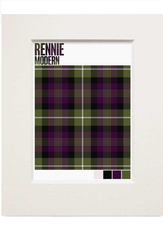 Rennie Modern tartan – small mounted print