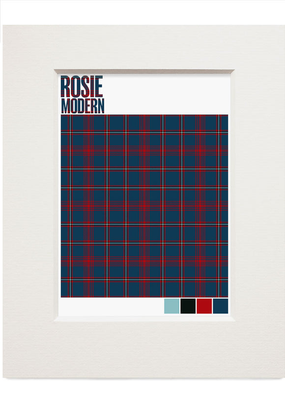 Rosie Modern tartan – small mounted print