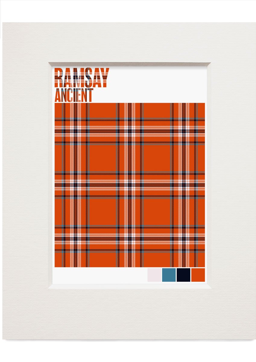 Ramsay Ancient tartan – small mounted print
