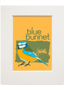 Blue bunnet – small mounted print - Indy Prints by Stewart Bremner