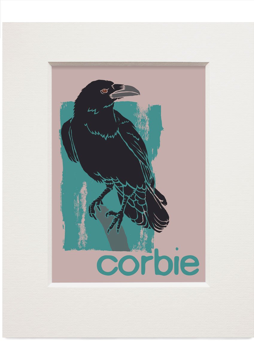 Corbie – small mounted print - Indy Prints by Stewart Bremner
