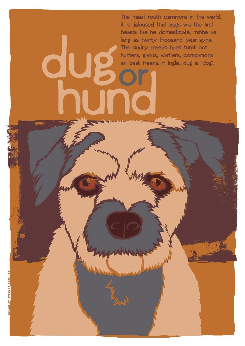 Dug or hund – poster – Indy Prints by Stewart Bremner