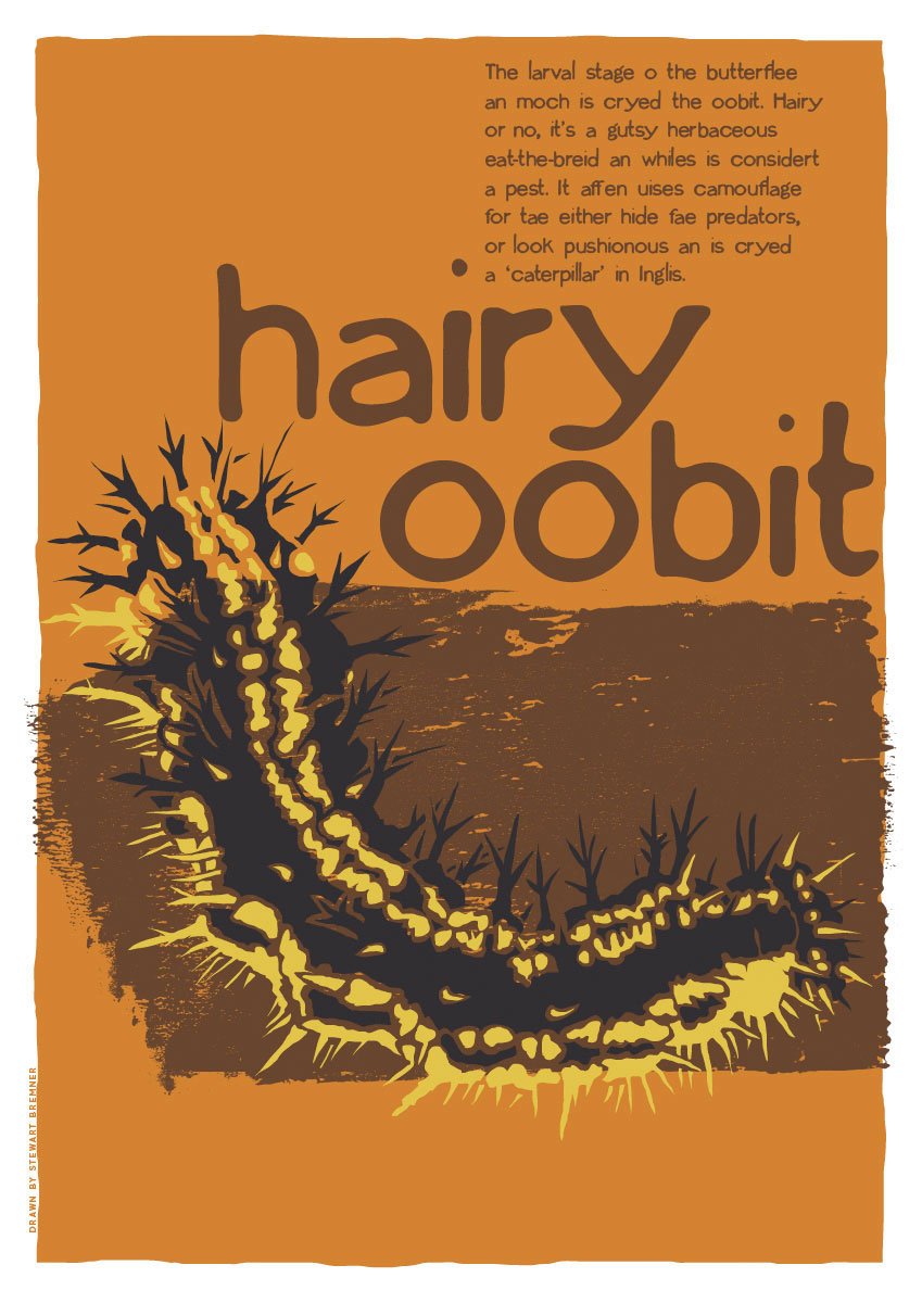 Hairy oobit – poster – Indy Prints by Stewart Bremner
