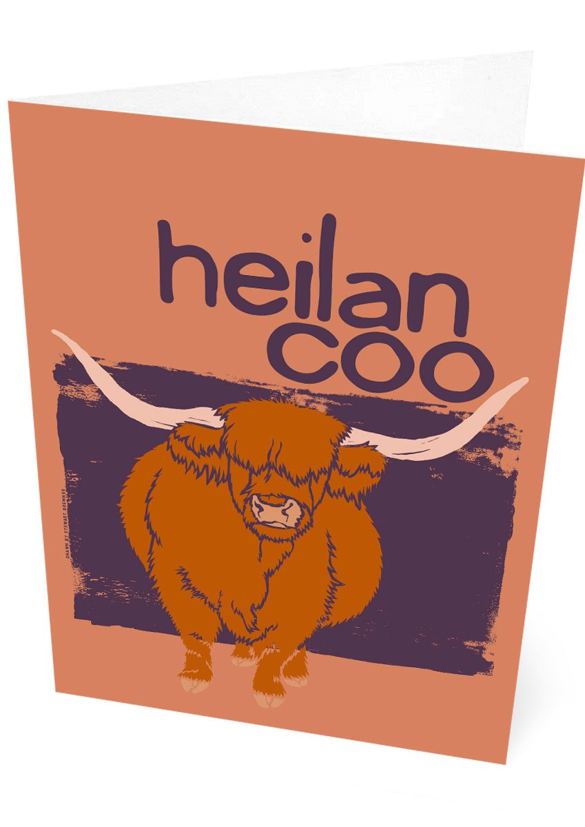 Heilan coo – card – Indy Prints by Stewart Bremner