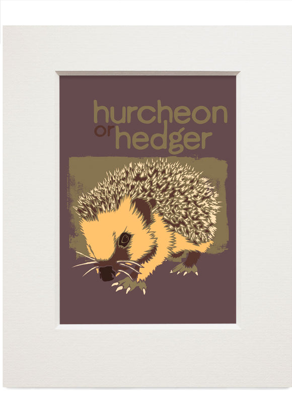 Hurcheon or hedger – small mounted print