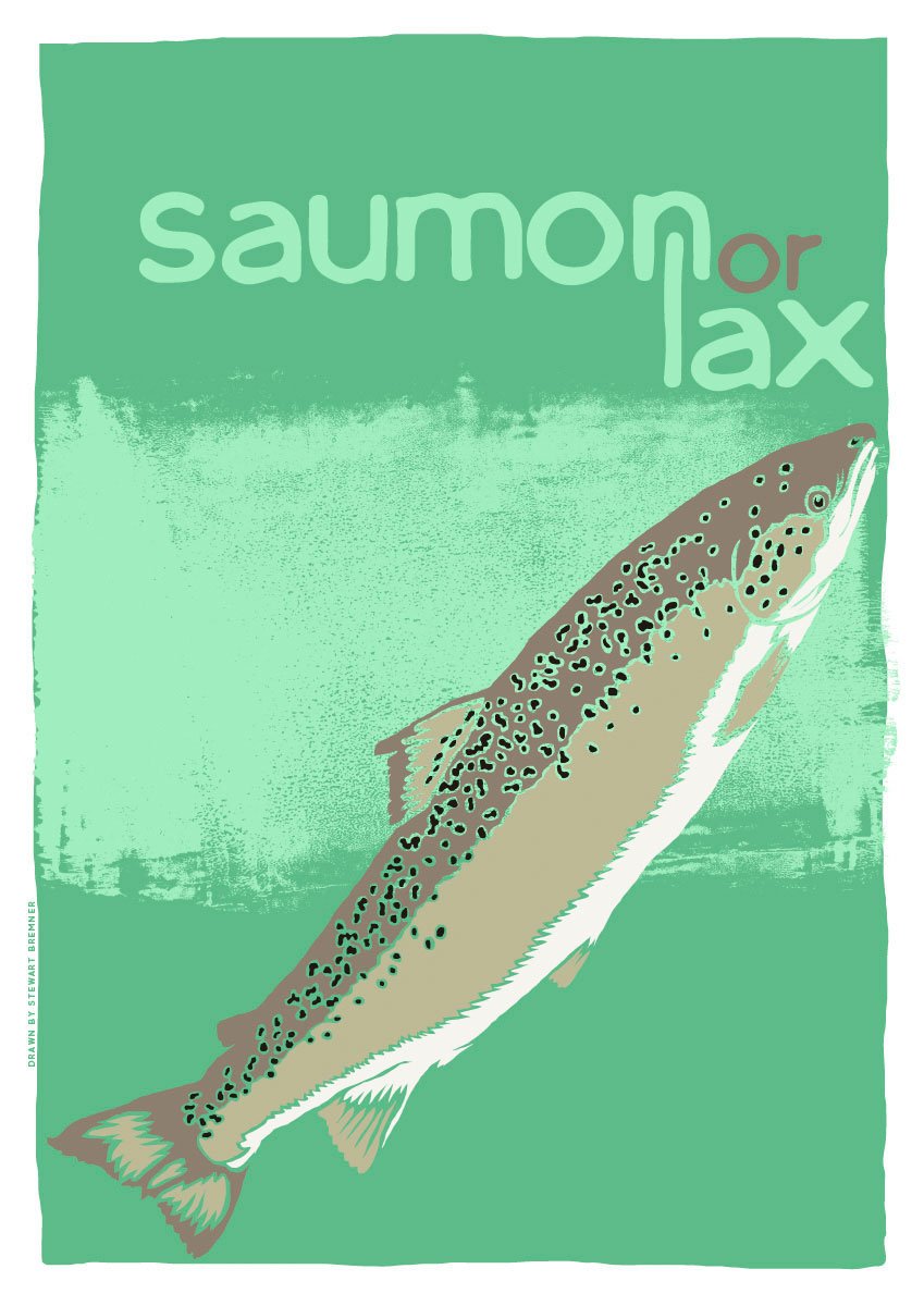 Saumon or lax – poster – Indy Prints by Stewart Bremner