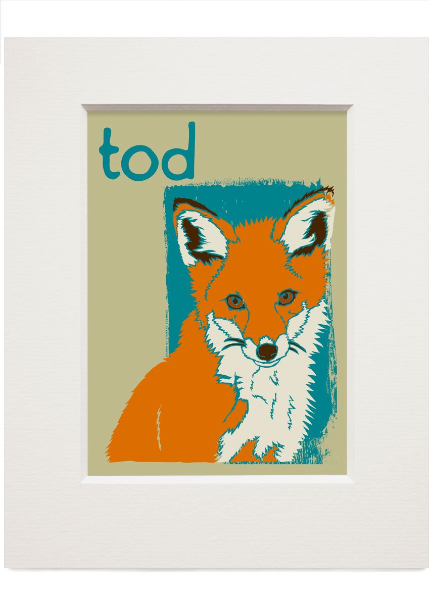 Tod – small mounted print - Indy Prints by Stewart Bremner