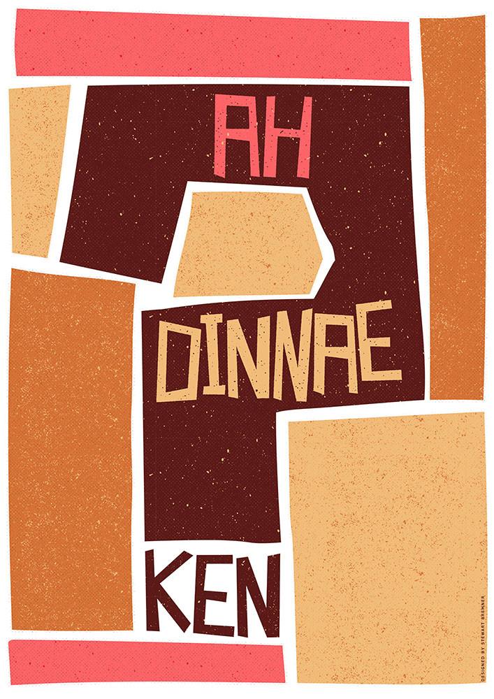 Ah dinnae ken – giclée print - brown - Indy Prints by Stewart Bremner