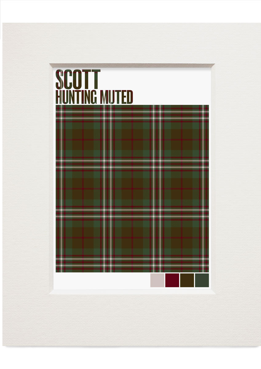Scott Hunting Muted tartan – small mounted print