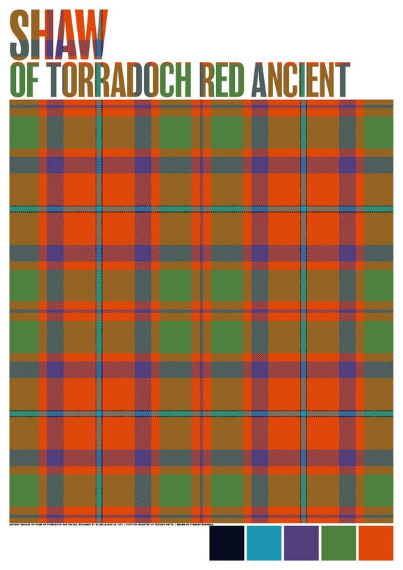 Shaw of Torradoch Red Ancient tartan – giclée print