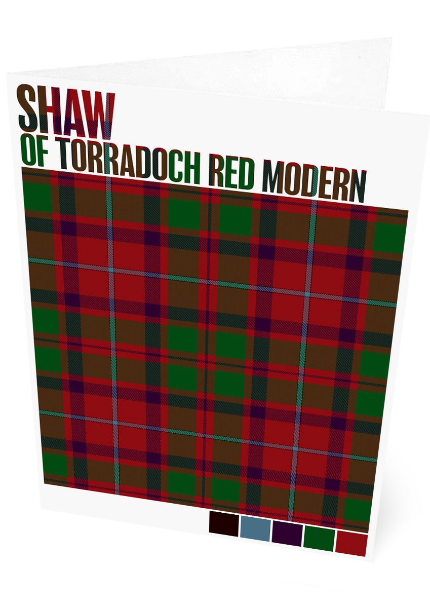 Shaw of Torradoch Red Modern tartan – set of two cards