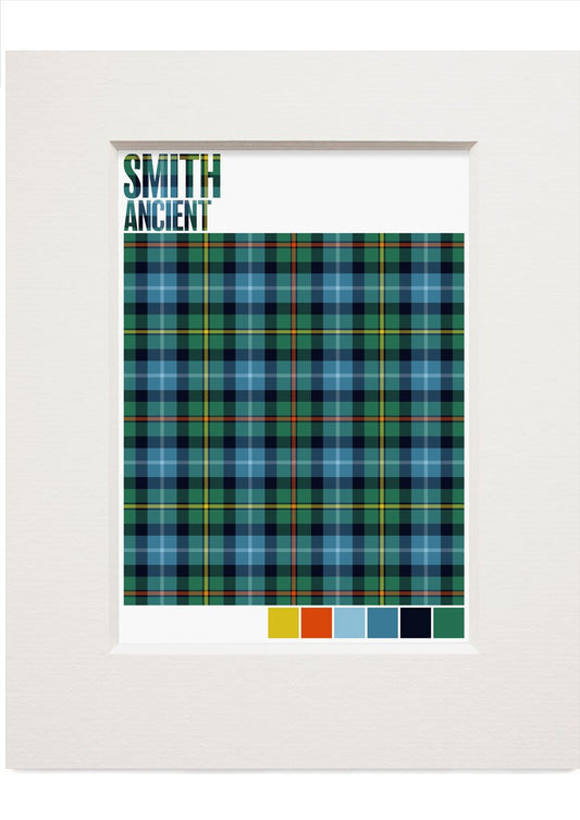 Smith Ancient tartan – small mounted print