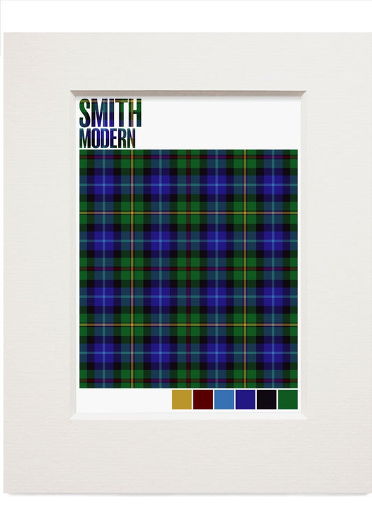 Smith Modern tartan – small mounted print
