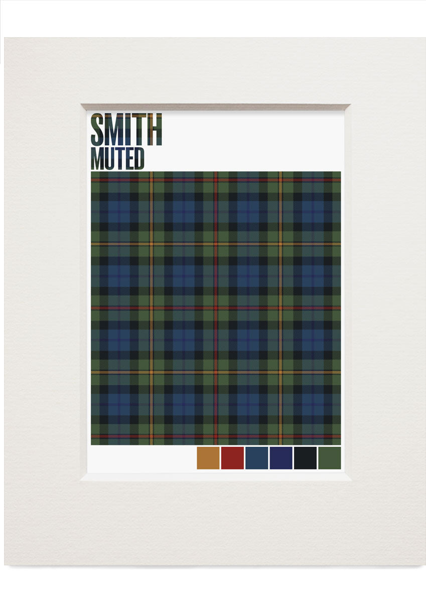 Smith Muted tartan – small mounted print