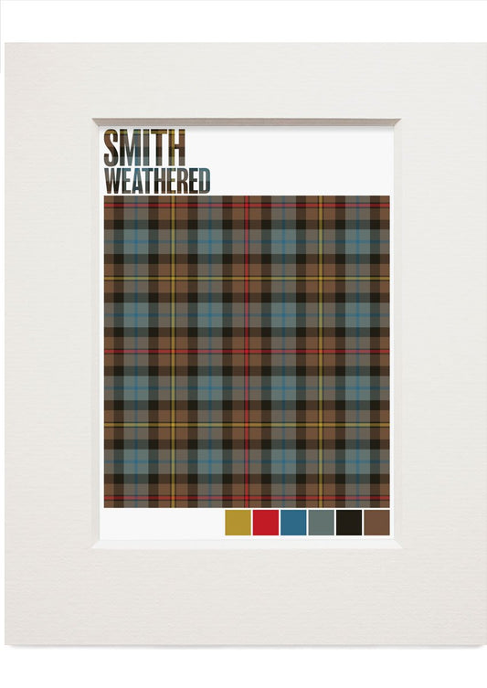 Smith Weathered tartan – small mounted print